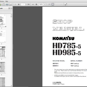 KOMATSU HD785-5,HD985-5 Rigid Dump Truck Service Repair Workshop Manual - PDF DOWNLOAD
