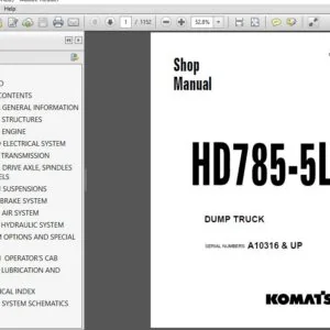 KOMATSU HD785-5LC DUMP TRUCK SERVICE REPAIR MANUAL (SN:A10316 & UP) KOMATSU HD785-5LC - PDF DOWNLOAD