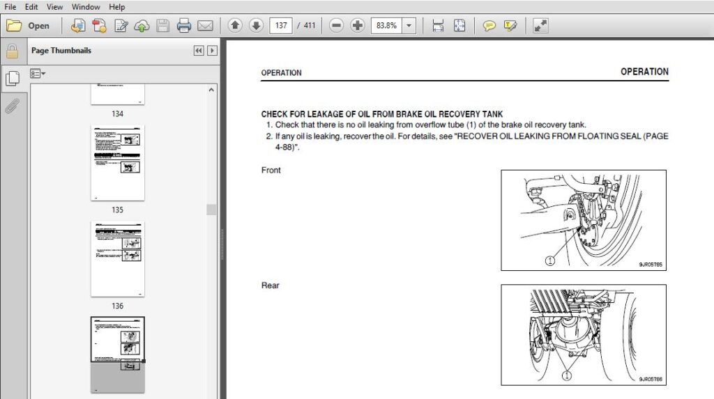 KOMATSU HD785-7 DUMP TRUCK OPERATION & MAINTENANCE MANUAL (SN:8378 & UP ...