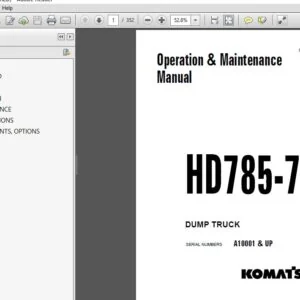 KOMATSU HD785-7 DUMP TRUCK Operation & Maintenance Manual (SN:A10001 & UP) KOMATSU HD785-7 - PDF DOWNLOAD
