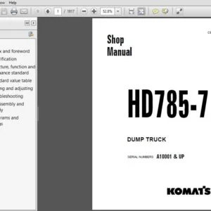 KOMATSU HD785-7 DUMP TRUCK SERVICE REPAIR MANUAL - PDF DOWNLOAD