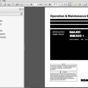 KOMATSU HM300-1 ARTICULATED DUMP TRUCK OPERATION & MAINTENANCE MANUAL (SN:1001 & UP) KOMATSU HM300-1 - PDF DOWNLOAD