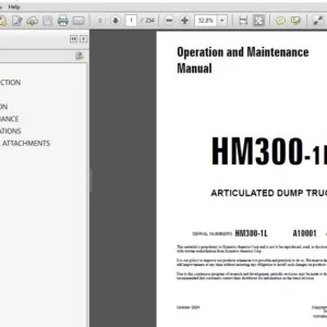 KOMATSU HM300-1L ARTICULATED DUMP TRUCK Operation and Maintenance Manual (SN:A10001 & UP) KOMATSU HM300-1L - PDF DOWNLOAD