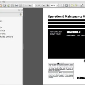 KOMATSU HM300-2 ARTICULATED DUMP TRUCK OPERATION & MAINTENANCE MANUAL (SN:2790 & UP) KOMATSU HM300 2 - PDF  DOWNLOAD