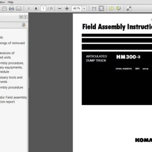 KOMATSU HM300-3 ARTICULATED DUMP TRUCK FIELD ASSEMBLY INSTRUCTION MANUAL (SN:3001 & UP) KOMATSU HM300-3 - PDF DOWNLOAD