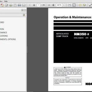 KOMATSU HM350-2 ARTICULATED DUMP TRUCK OPERATION & MAINTENANCE MANUAL (SN:2219 & UP) KOMATSU HM350 2 - PDF DOWNLOAD
