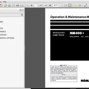 KOMATSU HM400-1 ARTICULATED DUMP TRUCK OPERATION & MAINTENANCE MANUAL (SN:1276 & UP) KOMATSU HM400-1 - PDF DOWNLOAD