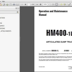KOMATSU HM400-1L ARTICULATED DUMP TRUCK Operation and Maintenance Manual (SN:HM400-1L A10001 & UP) - PDF DOWNLOAD