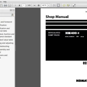 Komatsu HM400-2 Articulated Dump Truck Shop Manual PDF Download