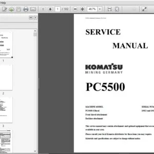 KOMATSU MINING GERMANY PC5500 SERVICE REPAIR MANUAL (SN:15012 and 15013) - PDF DOWNLOAD