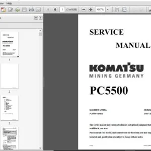 KOMATSU MINING GERMANY PC5500 SERVICE REPAIR MANUAL (SN:15017 & UP) KOMATSU MINING GERMANY PC5500 - PDF DOWNLOAD