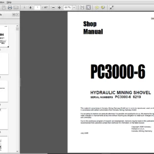 KOMATSU PC-3000-6 HYDRAULIC MINING SHOVEL(SMPC30006219)SERIAL NUMBER PC3000-6 6219-PDF Download