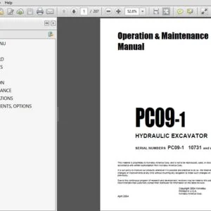 KOMATSU PC09-1 HYDRAULIC EXCAVATOR OPERATION & MAINTENANCE MANUAL (SN:PC09-1 10731 and up) KOMATSU PC09-1 - PDF DOWNLOAD
