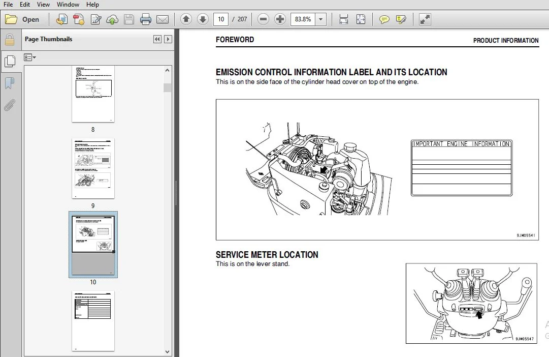 KOMATSU PC09-1 HYDRAULIC EXCAVATOR OPERATION & MAINTENANCE MANUAL (SN:PC09-1 10731 and up) KOMATSU PC09-1 - PDF DOWNLOAD - Image 2