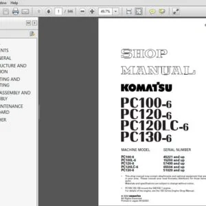 KOMATSU PC100-6 PC120-6 PC120LC-6 PC130-6 SERVICE REPAIR MANUAL - PDF DOWNLOAD