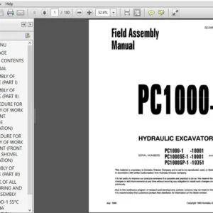 KOMATSU PC1000-1 HYDRAULIC EXCAVATOR Field Assembly Manual (SEAW021N0103) KOMATSU PC1000-1 - PDF DOWNLOAD