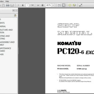 KOMATSU PC120-6 EXCEL SERVICE REPAIR MANUAL (SN:57499 & UP) KOMATSU PC120 6 - PDF DOWNLOAD