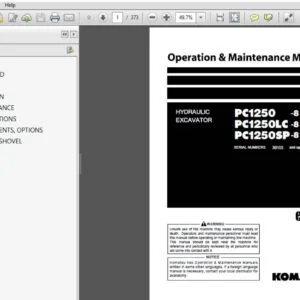 KOMATSU PC1250-8 PC1250LC-8 PC1250SP-8 HYDRAULIC EXCAVATOR OPERATION & MAINTENANCE MANUAL (SN:30153 & UP) - PDF DOWNLOAD