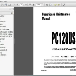 KOMATSU PC128US-2 HYDRAULIC EXCAVATOR OPERATION & MAINTENANCE MANUAL (SN:5001 & UP) KOMATSU PC128US 2 - PDF DOWNLOAD