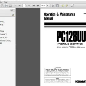 KOMATSU PC128UU-2 HYDRAULIC EXCAVATOR OPERATION & MAINTENANCE MANUAL (SN:5838 & UP) KOMATSU PC128UU 2 - PDF DOWNLOAD
