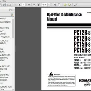 KOMATSU PC12R-8 PC12R-8 HS PC15R-8 PC15R-8 HS HYDRAULIC EXCAVATOR Operation & Maintenance Manual (WEAM002702) - PDF DOWNLOAD