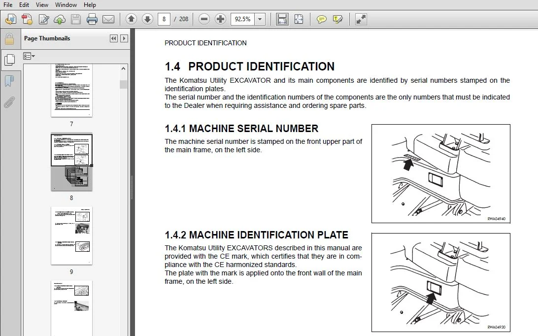 KOMATSU PC12R-8 PC12R-8 HS PC15R-8 PC15R-8 HS HYDRAULIC EXCAVATOR Operation & Maintenance Manual (WEAM002702) - PDF DOWNLOAD - Image 2