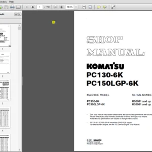 KOMATSU PC130-6K PC150LGP-6K SERVICE REPAIR MANUAL - PDF Download