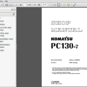 KOMATSU PC130-7 SERVICE REPAIR MANUAL (SN:70001 & UP) - PDF DOWNLOAD