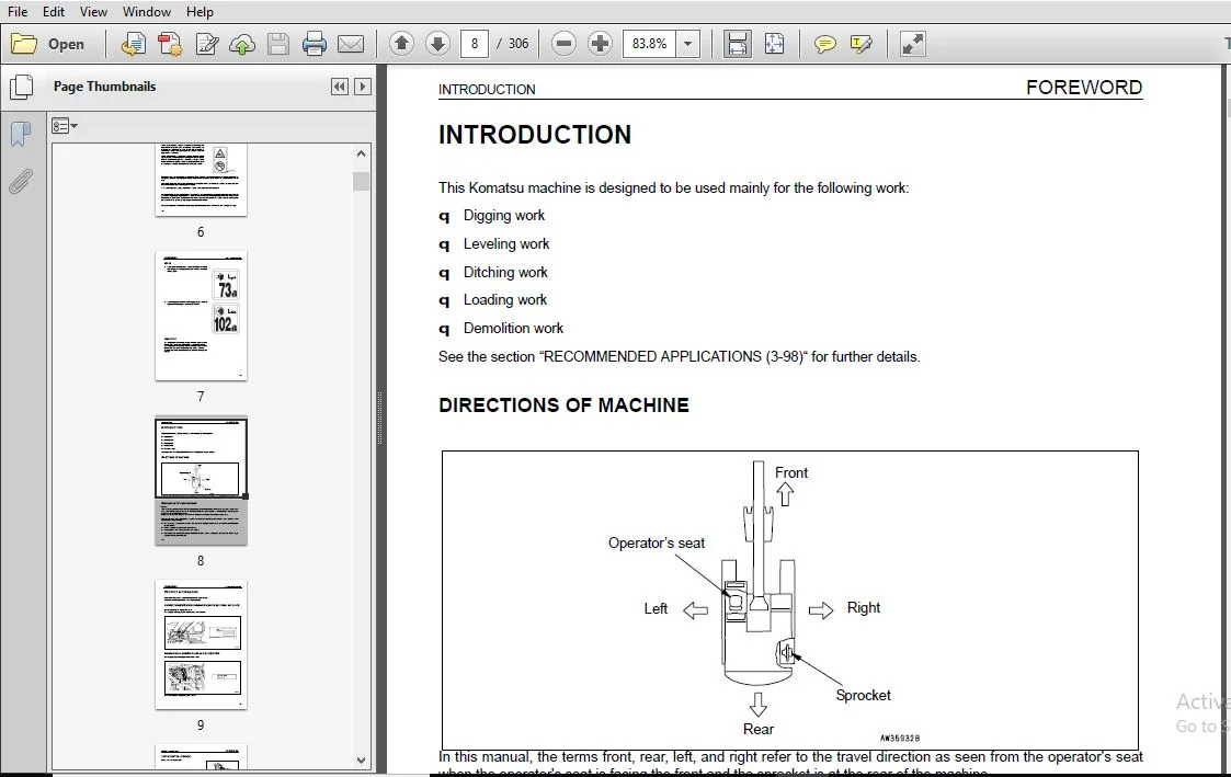 KOMATSU PC130-7K HYDRAULIC EXCAVATOR Operation & Maintenance Manual (SN:70001 and up) KOMATSU PC130 7K - PDF DOWNLOAD - Image 3