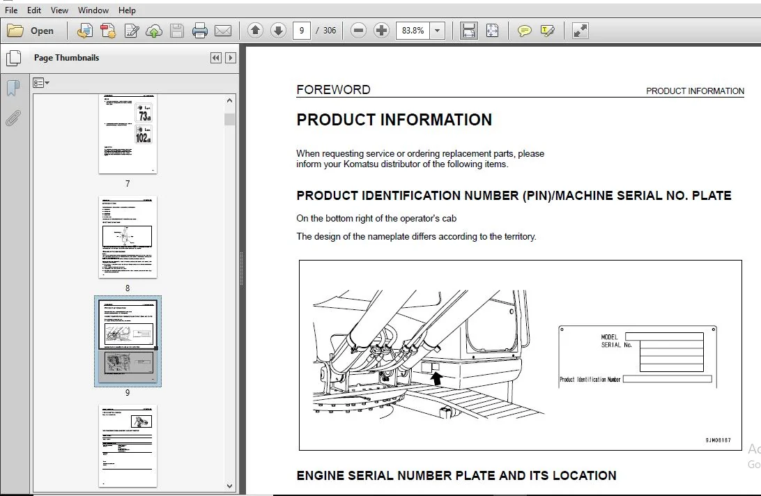 KOMATSU PC130-7K HYDRAULIC EXCAVATOR Operation & Maintenance Manual (SN:70001 and up) KOMATSU PC130 7K - PDF DOWNLOAD - Image 4