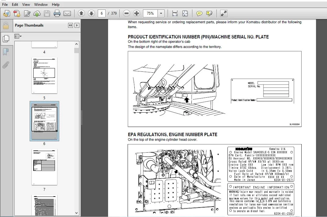 KOMATSU PC130-8 HYDRAULIC EXCAVATOR OPERATION & MAINTENANCE MANUAL (SN:80001 & UP) KOMATSU PC130 8 - PDF DOWNLOAD - Image 3