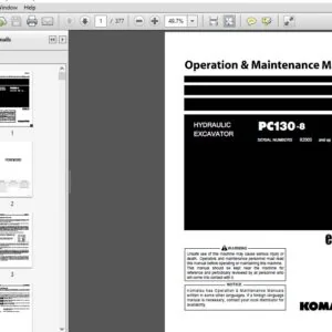 KOMATSU PC130-8 HYDRAULIC EXCAVATOR OPERATION & MAINTENANCE MANUAL (SN:82503 & UP) KOMATSU PC130-8 - PDF DOWNLOAD