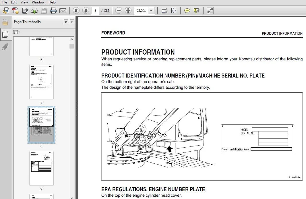 KOMATSU PC130-8 HYDRAULIC EXCAVATOR OPERATION & MAINTENANCE MANUAL (SN:C30001 & UP) KOMATSU PC130 8 - PDF DOWNLOAD - Image 4