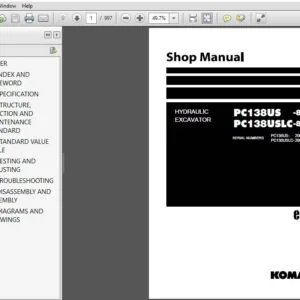 KOMATSU PC138US -8 PC138USLC-8 HYDRAULIC EXCAVATOR SERVICE REPAIR MANUAL (PC138USLC- 20001 and up) - PDF DOWNLOAD