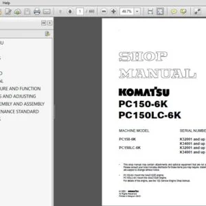 KOMATSU PC150-6K PC150LC-6K SERVICE REPAIR MANUAL (SN:K32001 & UP)(SN:K34001 & UP) KOMATSU PC150-6K PC150LC-6K - PDF DOWNLOAD