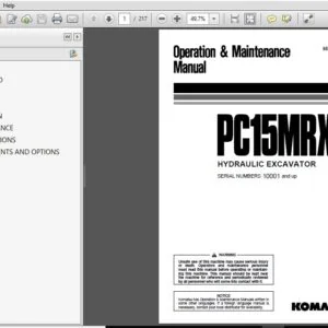 KOMATSU PC15MRX-1 HYDRAULIC EXCAVATOR OPERATION & MAINTENANCE MANUAL (SN:10001 & UP) KOMATSU PC15MRX-1 - PDF DOWNLOAD