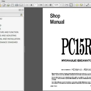 KOMATSU PC15R-8 HYDRAULIC EXCAVATOR SERVICE REPAIR MANUAL (SNF21803 & UP) KOMATSU PC15R-8 - PDF DOWNLOAD