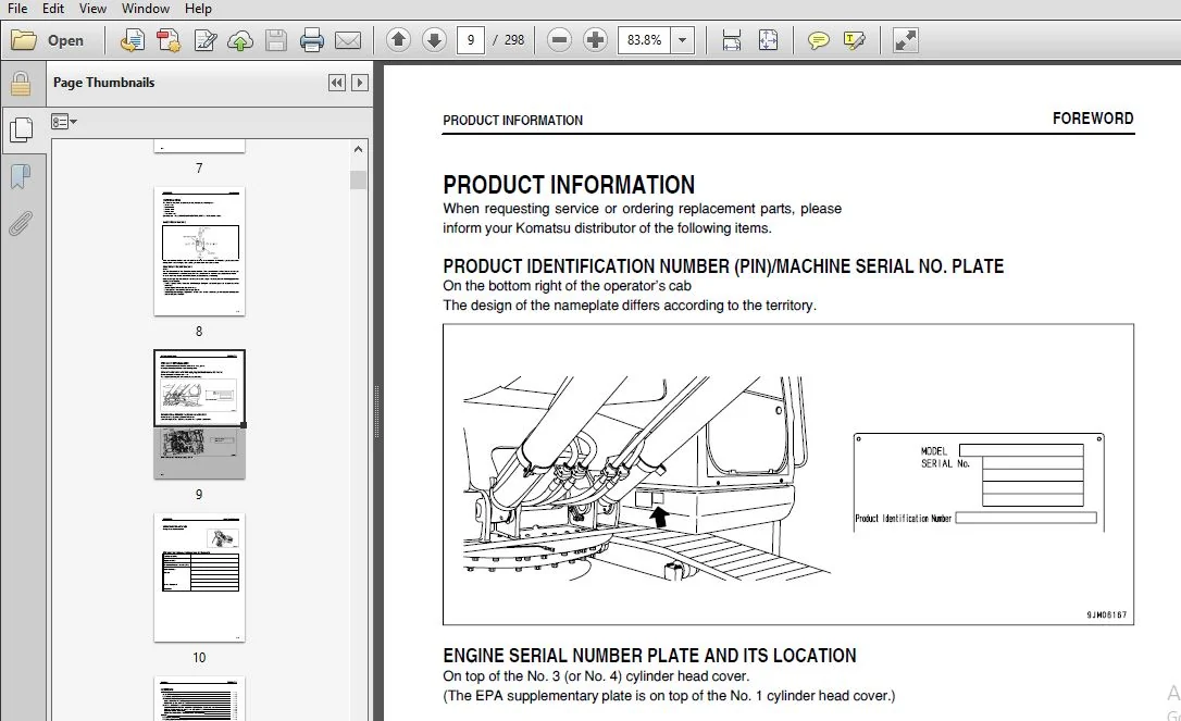 KOMATSU PC160LC-7 HYDRAULIC EXCAVATOR OPERATION & MAINTENANCE MANUAL (SN:11001 & UP) - PDF DOWNLOAD - Image 4