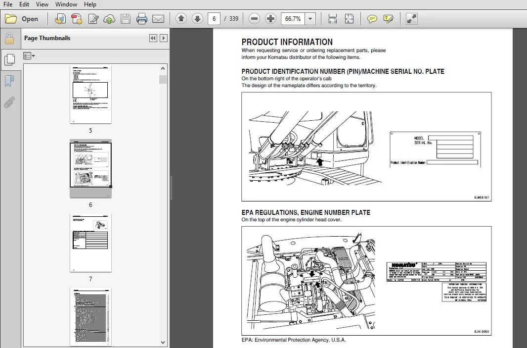 KOMATSU PC160LC-7E0 HYDRAULIC EXCAVATOR OPERATION & MAINTENANCE MANUAL (SN:20001 & UP) KOMATSU PC160LC-7E0 - PDF DOWNLOAD - Image 3