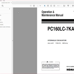 KOMATSU PC160LC-7KA HYDRAULIC EXCAVATOR Operation & Maintenance Manual (SN:K40001 & UP) KOMATSU PC160LC-7KA - PDF DOWNLOAD
