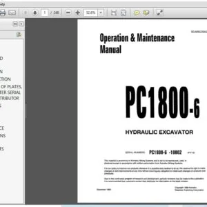 KOMATSU PC1800-6 HYDRAULIC EXCAVATOR Operation & Maintenance Manual (SN:PC1800-6 -10002 and up) - PDF DOWNLOAD