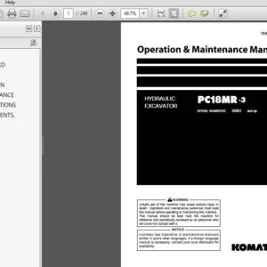 KOMATSU PC18MR-3 HYDRAULIC EXCAVATOR OPERATION & MAINTENANCE MANUAL (SN:20001 & UP) KOMATSU PC18MR-3 - PDF DOWNLOAD