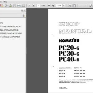 KOMATSU PC20-6 PC30-6 PC40-6 SERVICE REPAIR MANUAL (SEBM020R0604) KOMATSU PC20-6 PC30-6 PC40-6 - PDF DOWNLOAD