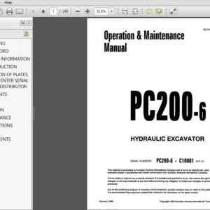 KOMATSU PC200-6 HYDRAULIC EXCAVATOR Operation & Maintenance Manual (SN:C10001 & UP) KOMATSU PC200-6 - PDF DOWNLOAD