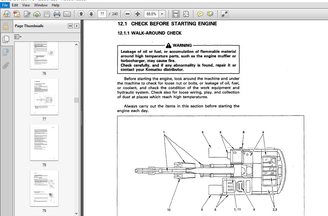 KOMATSU PC200-6 HYDRAULIC EXCAVATOR Operation & Maintenance Manual (SN:C10001 & UP) KOMATSU PC200-6 - PDF DOWNLOAD - Image 4