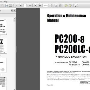KOMATSU PC200-8 PC200LC-8 HYDRAULIC EXCAVATOR Operation & Maintenance Manual (SN:C60001 and up) - PDF DOWNLOAD