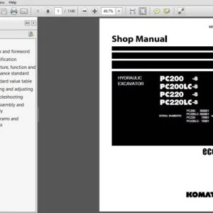 KOMATSU PC200-8 PC200LC-8 PC220-80 PC220LC-8 SERVICE REPAIR MANUAL - PDF DOWNLOAD