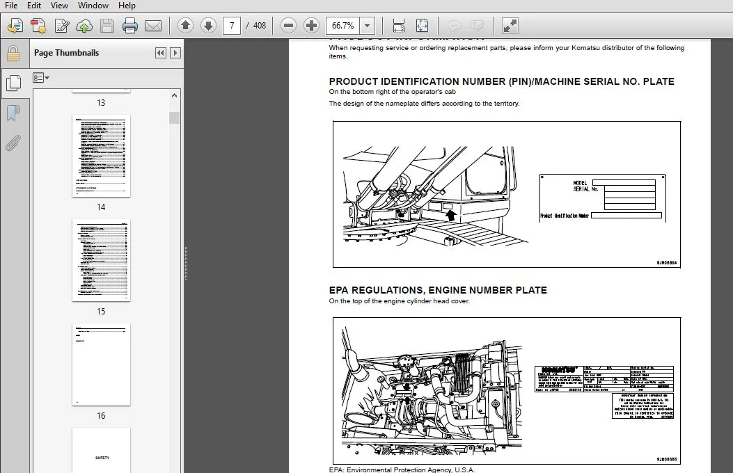 KOMATSU PC200-8 PC200LC-8 PC240LC-8 HYDRAULIC EXCAVATOR OPERATION & MAINTENANCE MANUAL (SN:PC200-B31331 and up ,PC240-B10001 and up) - PDF DOWNLOAD - Image 3