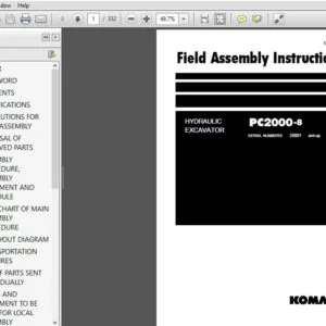 KOMATSU PC2000-8 HYDRAULIC EXCAVATOR Field Assembly Instruction (SN:20001 &  up) KOMATSU PC2000 8 - PDF DOWNLOAD