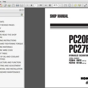 KOMATSU PC20R-8 PC27R-8 HYDRAULIC EXCAVATOR SERVICE REPAIR MANUAL (WEBM000201) - PDF DOWNLOAD